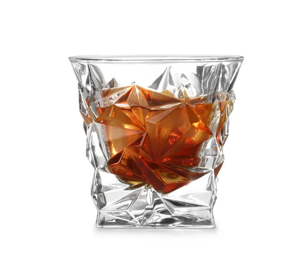 Glas Scotch Whisky Auf Weißem Hintergrund — Stockfoto
