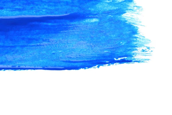 Pincelada Abstrata Tinta Azul Isolada Sobre Branco — Fotografia de Stock