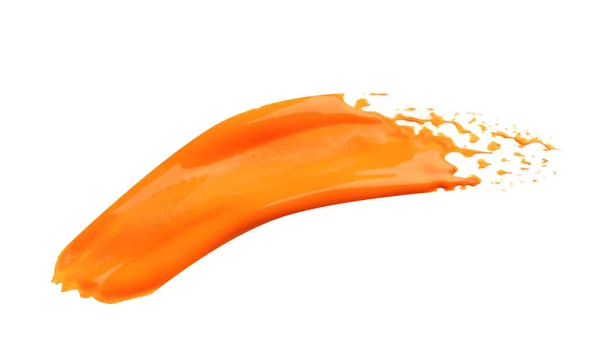 Abstrakcyjne Pociągnięcia Pędzla Pomarańczowy Farby Białym Tle — Zdjęcie stockowe