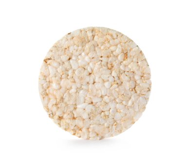 Beyaz arka plan üzerinde gevrek pirinç keki. Sağlıklı snack