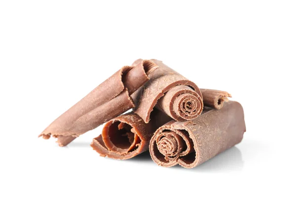 Choklad Lockar För Inredning Isolerad Vit — Stockfoto