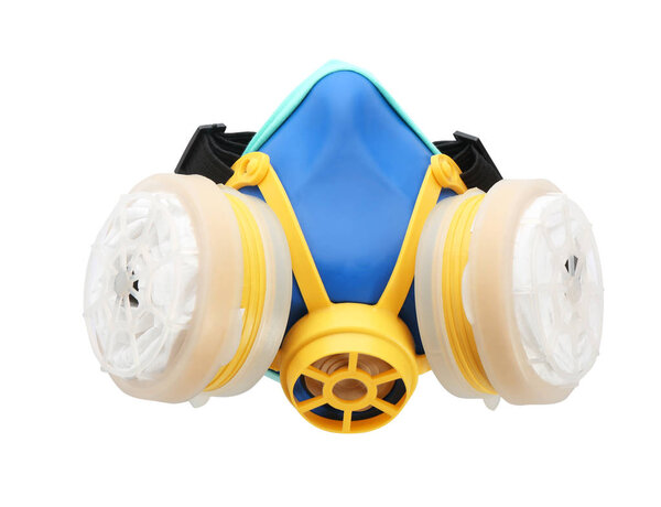 Respirator mask on white background. Safety equipment