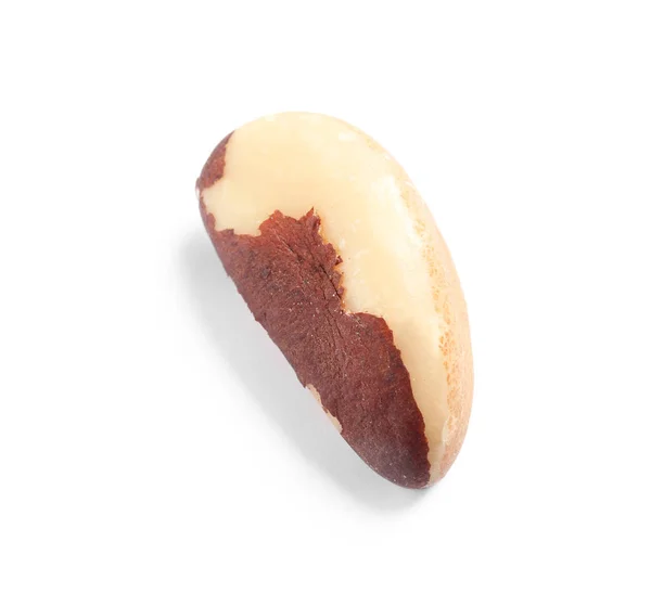 Kacang Brazil Lezat Dengan Latar Belakang Putih Camilan Sehat — Stok Foto