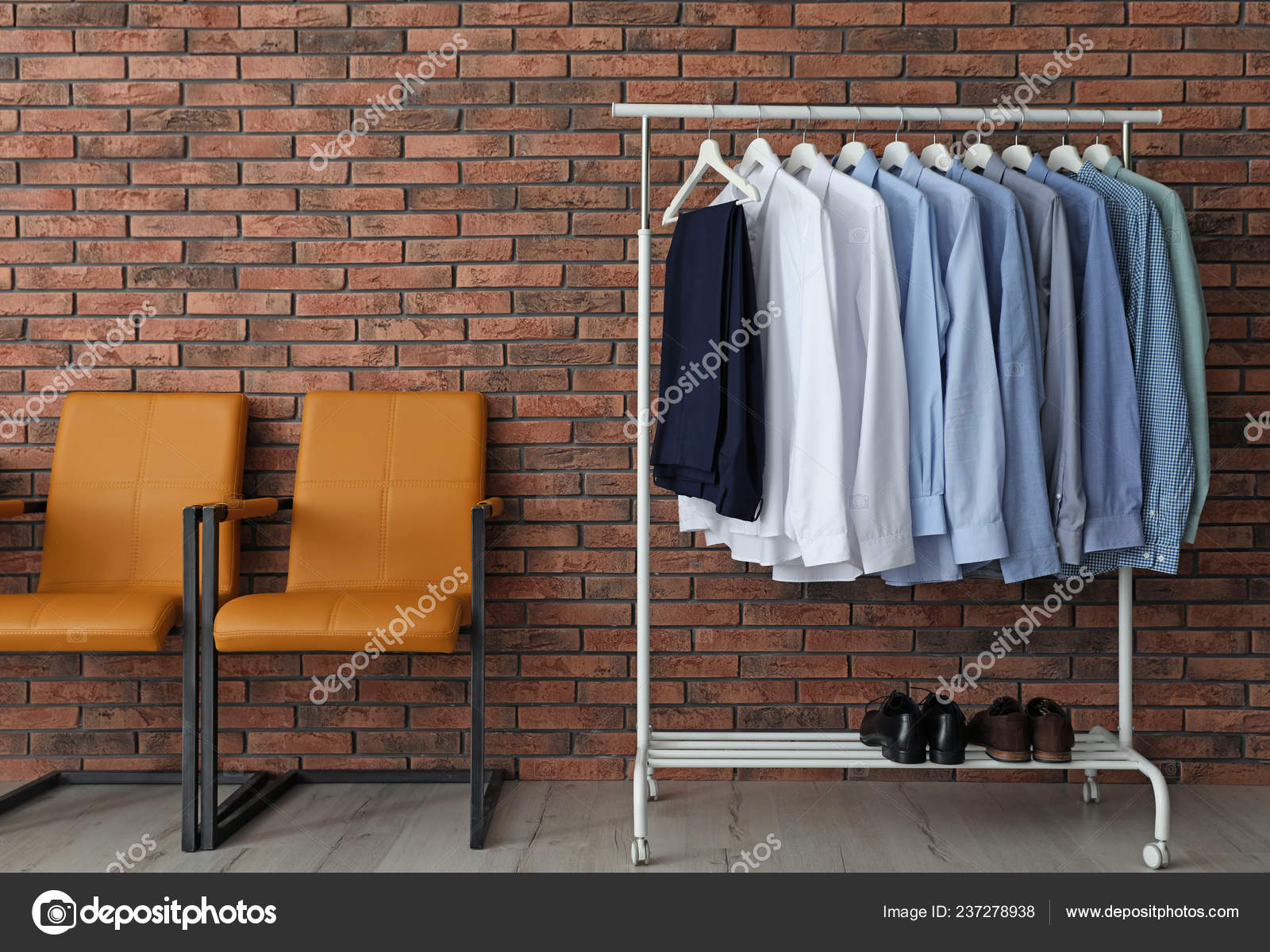 Reflection Wardrobe Rack Men Clothes Brick Wall Mirror Home Space
