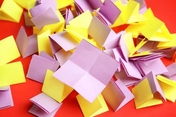 Stapel Papier Stukken Voor Loterij Kleur Achtergrond — Stockfoto