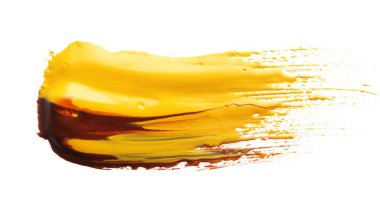 Karışık renkli fırça darbeleri beyaza izole edilmiş.