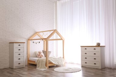 Şık çocuk odası iç şirin ahşap Oda