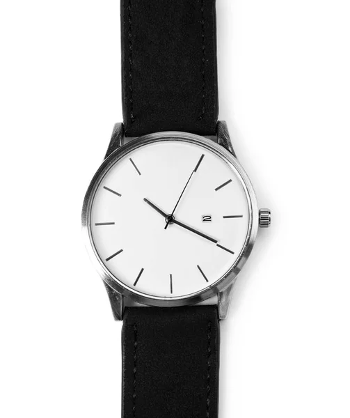 Élégante Montre Bracelet Sur Fond Blanc Accessoire Mode — Photo