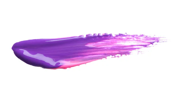 Abstract Brushstroke Violet Paint Isolated White — Stock Photo, Image