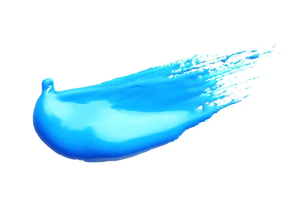 Pincelada Abstrata Tinta Azul Isolada Sobre Branco — Fotografia de Stock
