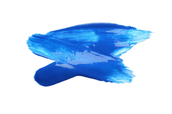 Абстрактный Мазок Кистью Синей Краски Выделенной Белом — стоковое фото