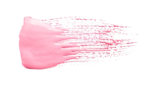 Abstrakter Pinselstrich Aus Rosa Farbe Isoliert Auf Weiß — Stockfoto