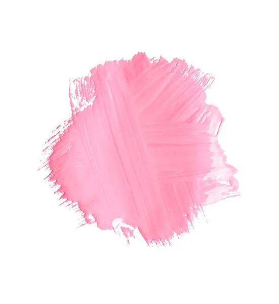 从白色中分离出来的粉红涂料的抽象笔划 — 图库照片