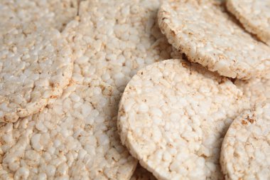 Arka plan, closeup olarak pek çok gevrek pirinç kek