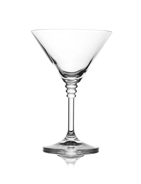 Leeres Kristall Martini Glas Auf Weißem Hintergrund — Stockfoto