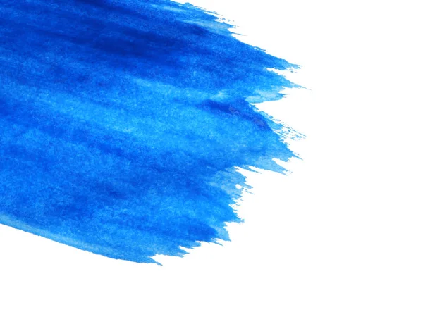 Pincelada Abstracta Pintura Azul Aislada Blanco Espacio Para Texto — Foto de Stock