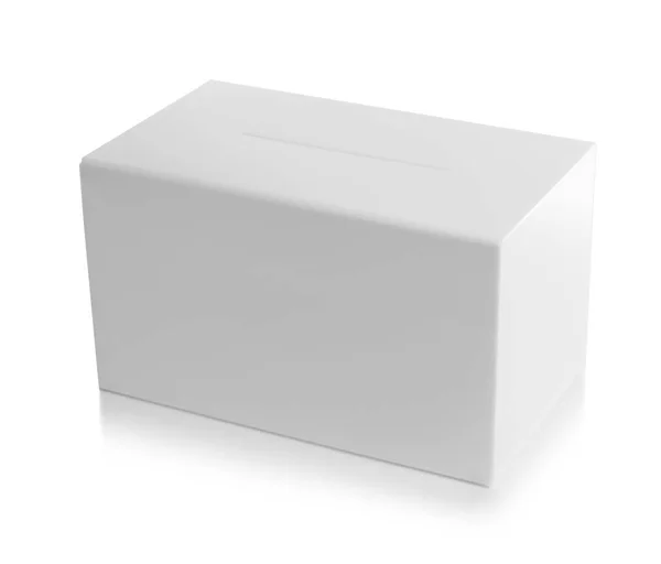 Коробка Голосування Білому Тлі Час Виборів — стокове фото