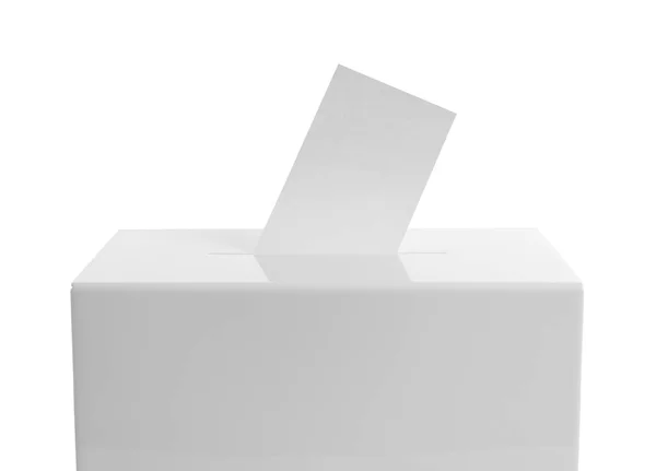 Szavazólapon Doboz Szavazás Fehér Háttér Sokker — Stock Fotó