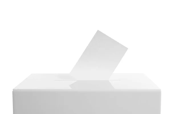 Urne Avec Vote Sur Fond Blanc Heure Des Élections — Photo