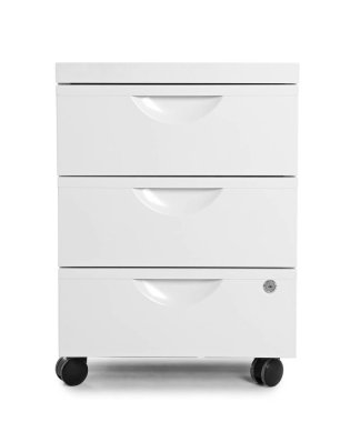 Şık çekmeceli beyaz arka plan üzerinde. Gardırop odası için mobilya