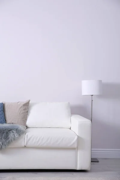 Interior Ruang Tamu Modern Dengan Sofa Yang Nyaman Ruang Untuk — Stok Foto