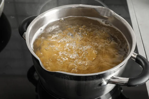 Cooking Pasta Pot Electric Stove — Stock Photo, Image