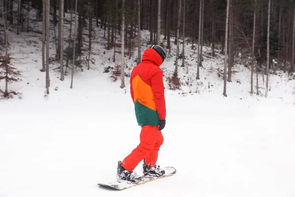 Snowboarder Pendiente Resort Vacaciones Invierno — Foto de Stock