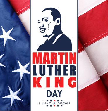Arka plan üzerinde ABD Martin Luther King günü bayrağı ile illüstrasyon