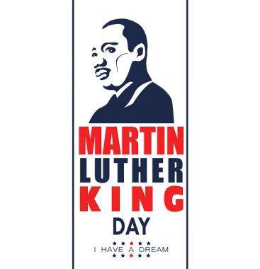 Gösterim amacıyla Martin Luther King günü beyaz arka plan üzerinde. ABD Federal tatil