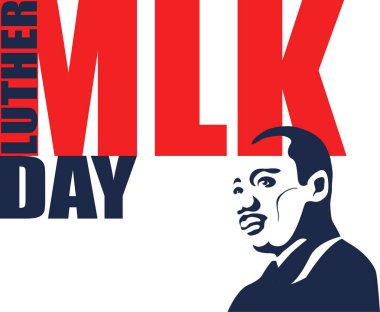 Gösterim amacıyla Martin Luther King günü beyaz arka plan üzerinde. ABD Federal tatil