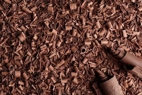 Pile Boucles Chocolat Savoureux Comme Fond Vue Dessus — Photo