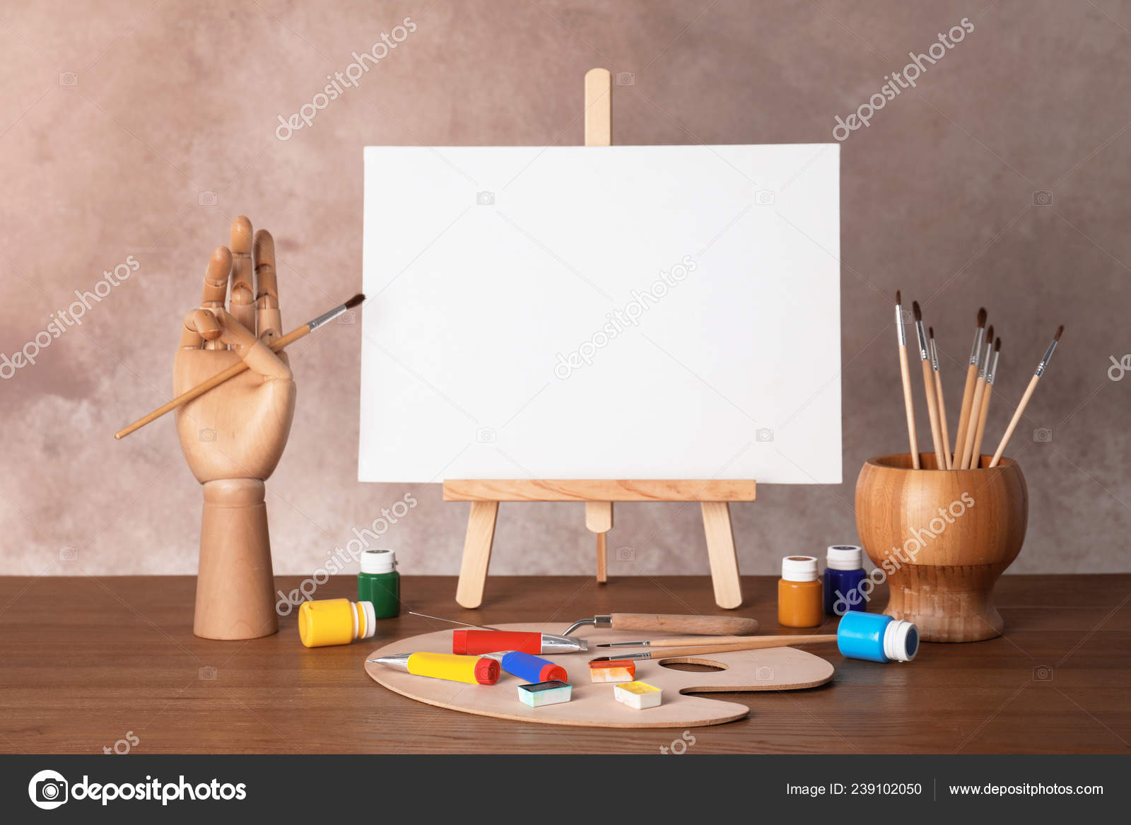 Blank Painting Board or Canvas Board, Wooden Easel, Art Board