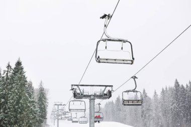 Ski lift mountain Resort. Kış tatili
