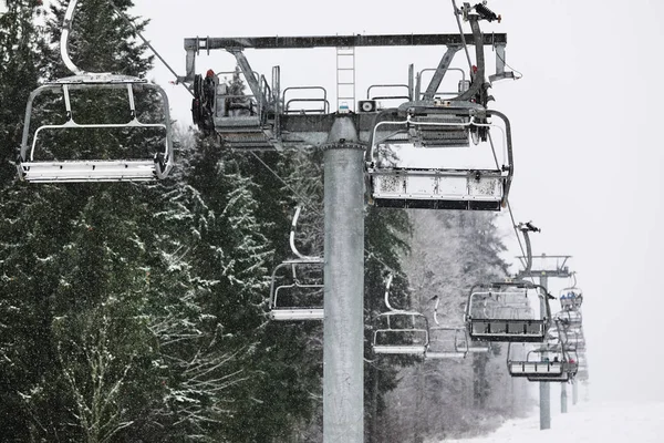 Elevador Esqui Resort Montanha Férias Inverno — Fotografia de Stock