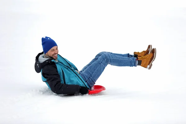Clumsy Skier Slope Resort Winter Vacation — Stock Photo, Image