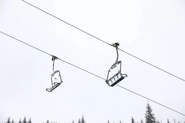 Elevador Esqui Resort Montanha Férias Inverno — Fotografia de Stock