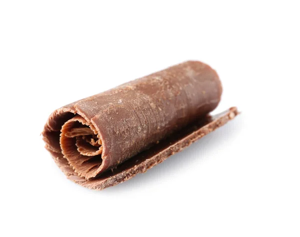 Curl Chutné Čokolády Bílém Pozadí — Stock fotografie