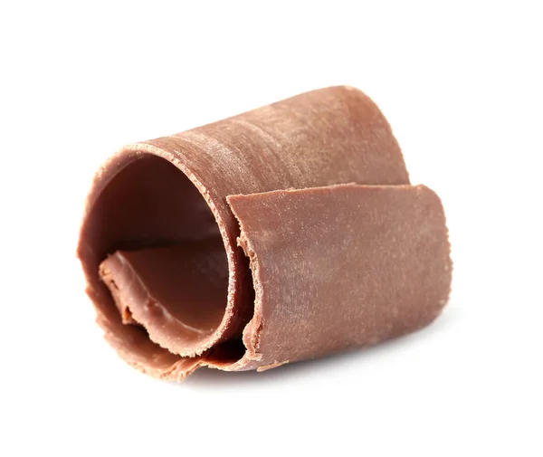 Curl Välsmakande Choklad Vit Bakgrund — Stockfoto
