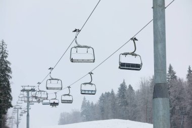 Ski lift mountain Resort. Kış tatili