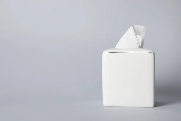 Napkin Holder Paper Serviettes Gray Background Space Text — Stock Photo, Image