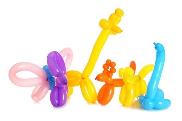 Animal Figures Made Modelling Balloons White Background — Stock Photo, Image