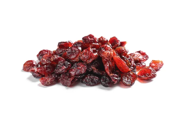Halom Fehér Alapon Vörös Áfonya Aszalt Gyümölcs Egészséges Snack — Stock Fotó