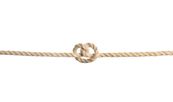 白い背景の上の結び目のロープです シンプルなデザイン — ストック写真