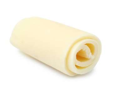 Beyaz arka planda dekorasyon için lezzetli çikolata kıvırcığı