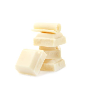 Nefis çikolata kıvrılma ve beyaz arka plan üzerinde adet