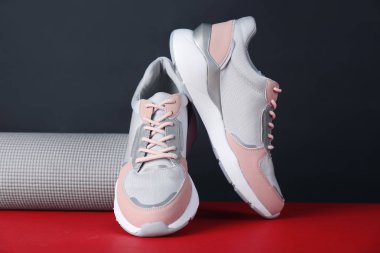 Modern kadın eğitim Ayakkabı ve tablo mindere bileşimi