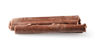 Curl beyaz zemin üzerine lezzetli çikolata