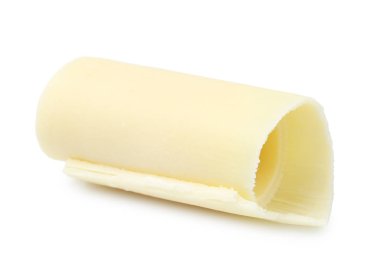 Beyaz arka planda dekorasyon için lezzetli çikolata kıvırcığı