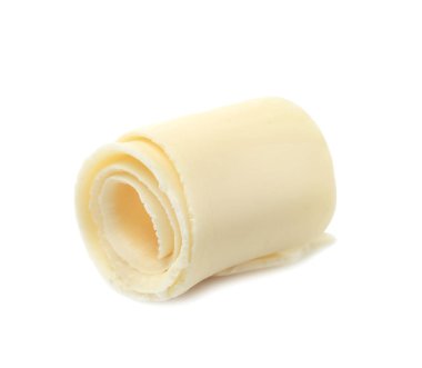 Beyaz arka planda dekorasyon için lezzetli çikolata kıvırcığı