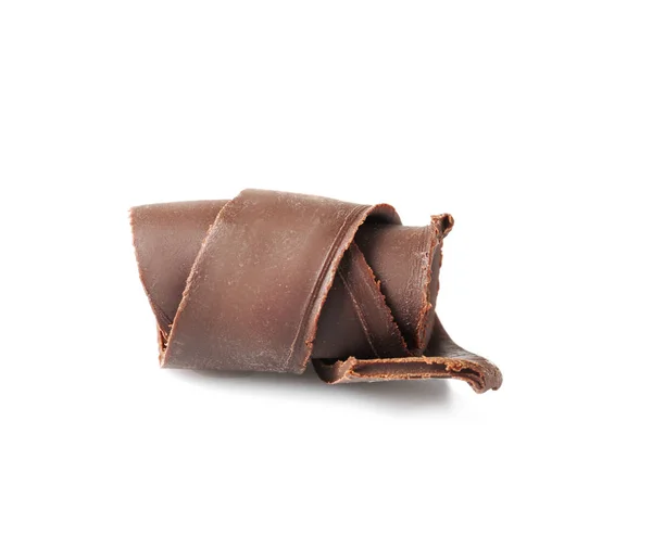 Smaskig Choklad Curl För Inredning Vit Bakgrund — Stockfoto